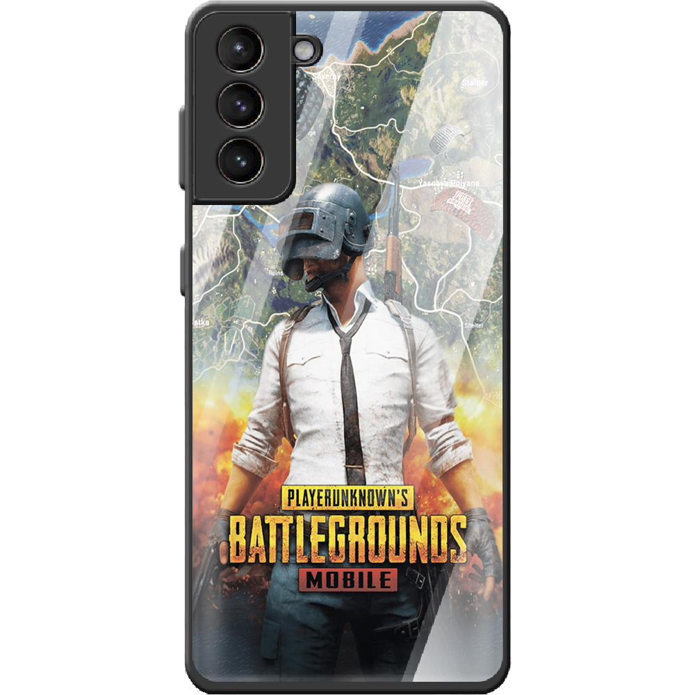 Чехол BoxFace Samsung G996 Galaxy S21 Plus PUBG Mobile Черный силикон со стеклом (41718-up2309-42230)