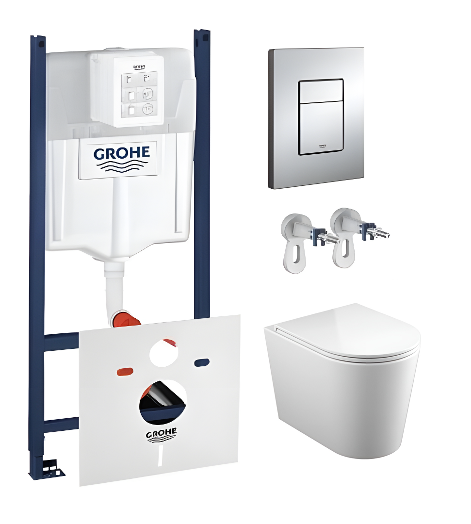 Комплект підвісного унітазу з кришкою Koller Pool Grace Rimless Tornado 3,0 та інсталяції Grohe Rapid SL (3884000G/38732000/GR-0515-RQ3) Комплект підвісного унітазу з кришкою Koller Pool Grace Rimless Tornado 3,0 та інсталяції Grohe Rapid SL (3884000G/38732000/GR-0515-RQ3)