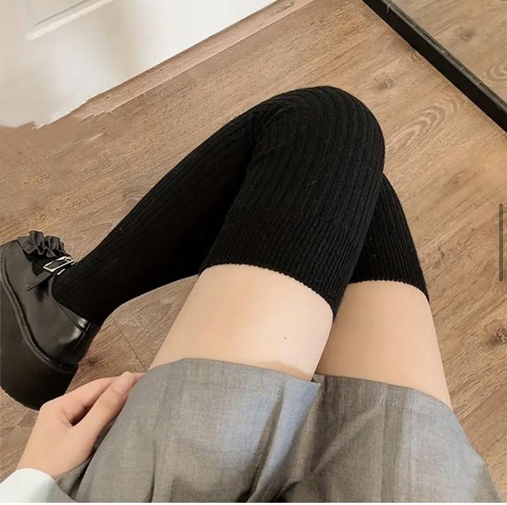 Панчохи-шкарпетки довгі теплі One size Чорний - фото 2