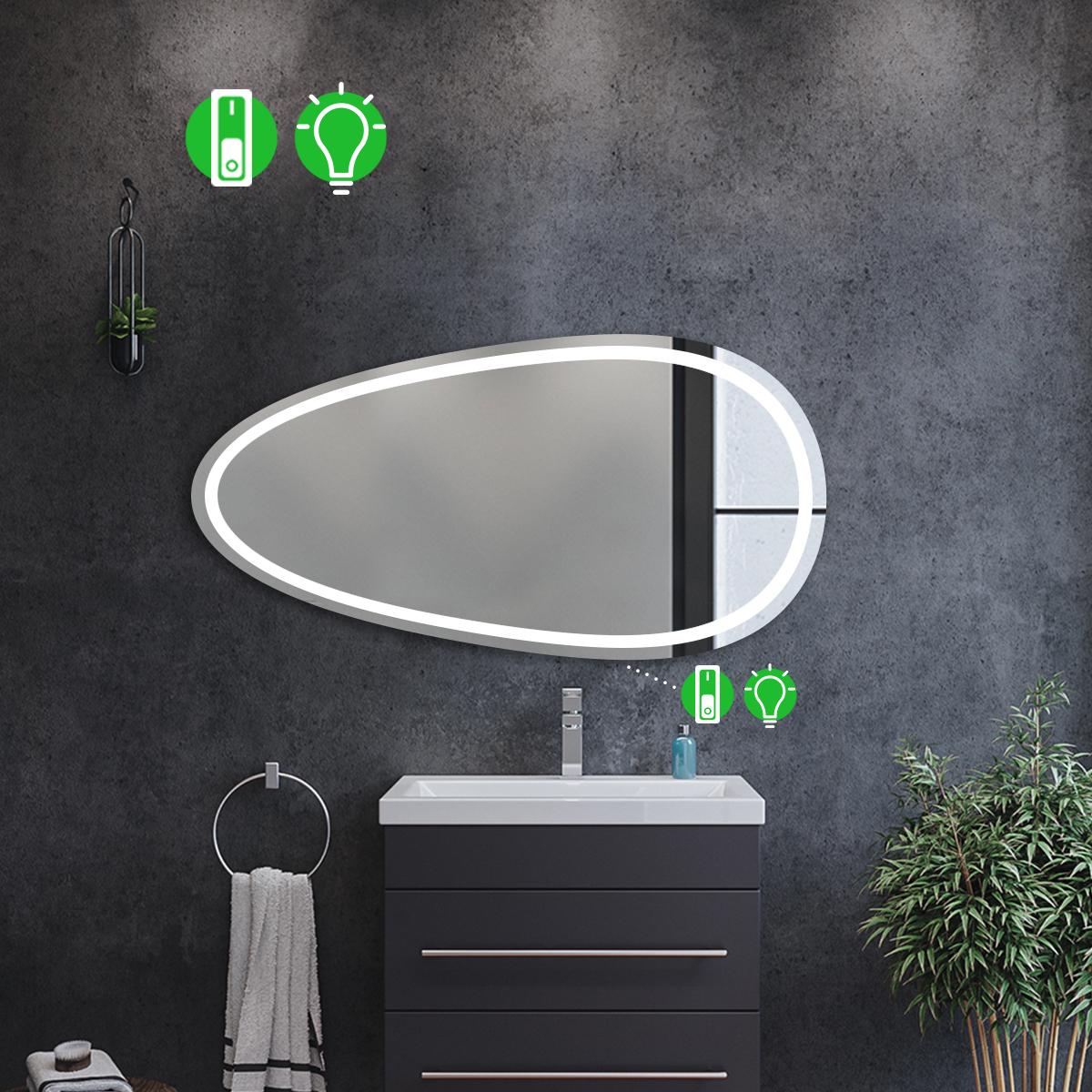 Дзеркало з LED підсвіткою Occhio 1 з механічним вмикачем 140x70 см - фото 2 Дзеркало з LED підсвіткою Occhio 1 з механічним вмикачем 140x70 см - фото 2