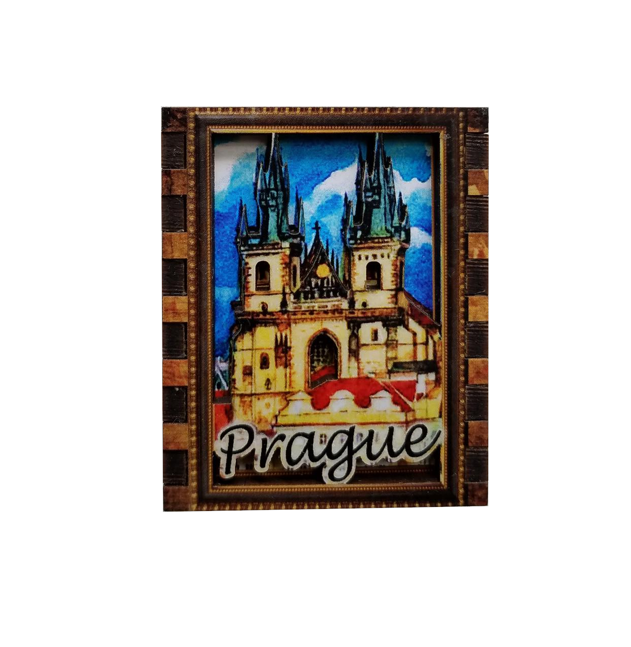 Магнитный сувенир спички Прага 3D из дерева 54х45х20 мм (1164440391)