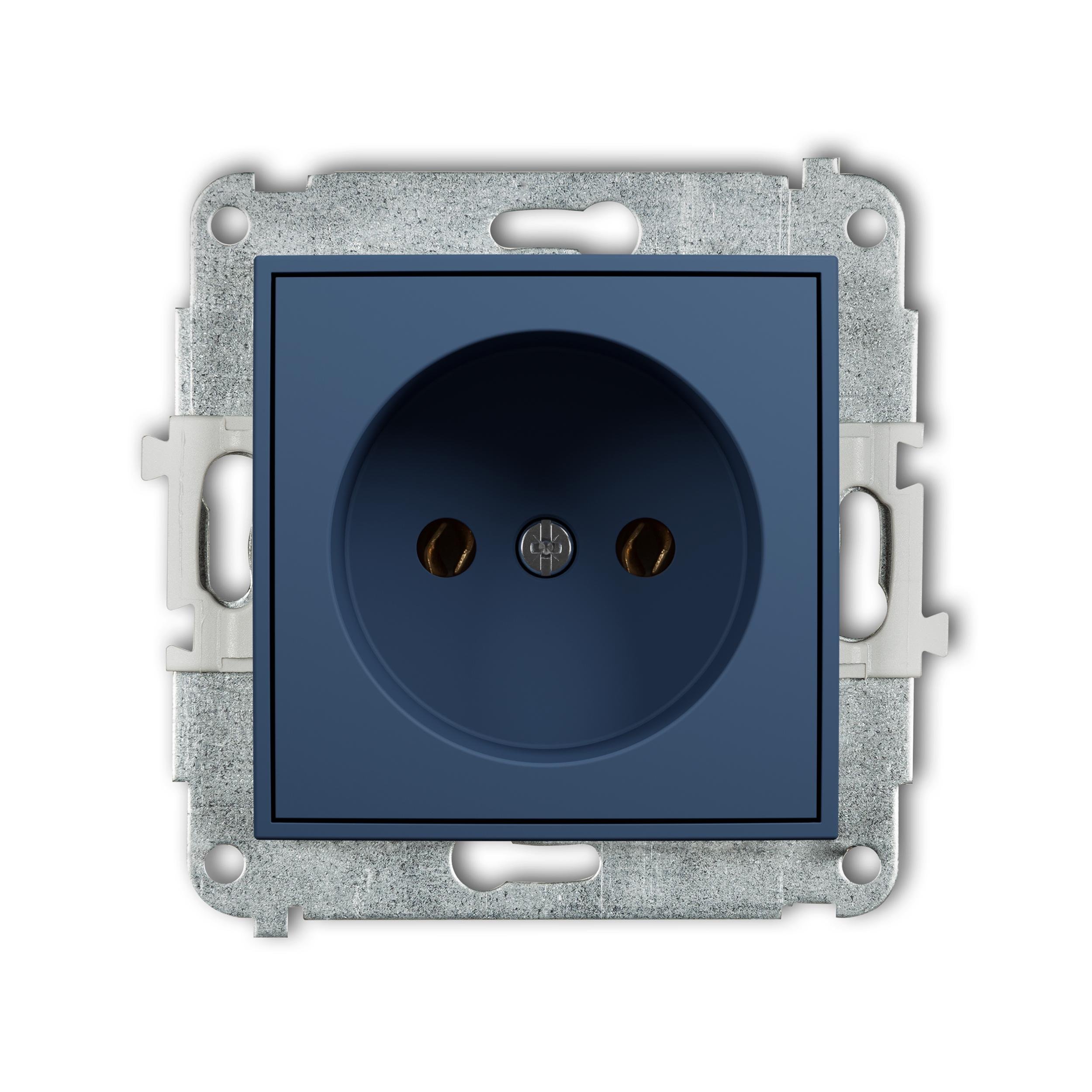 Розетка Karlik Mini без заземления Navy Blue (64MGP-1)