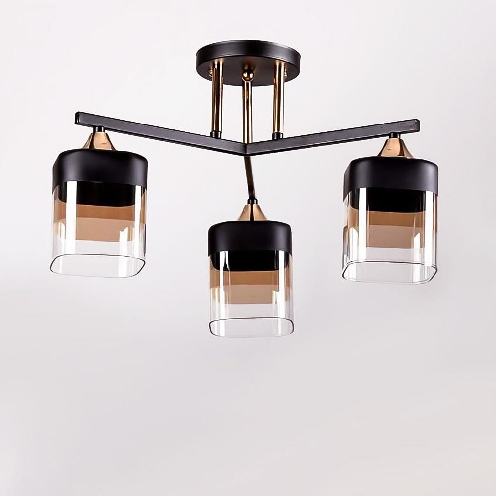Люстра стельова Light House SR-19103/3 BK/CR D480хH280 Чорний/Золотий