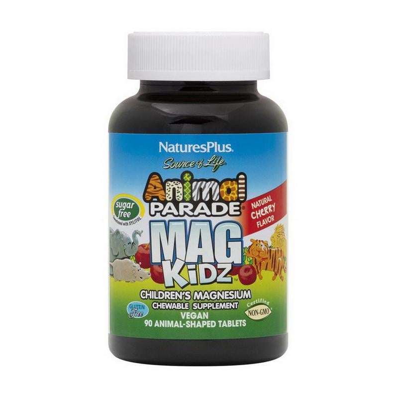 Магній цитрат Natures Plus Animal Parade MagKidz 90 жув. табл. Вишня