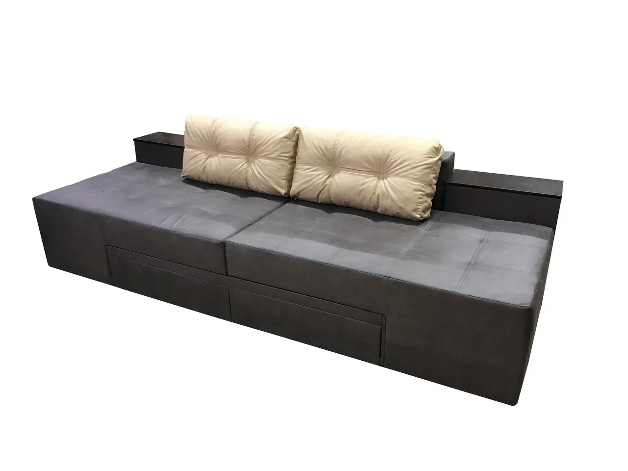 Диван трансформер Домино 270х105 см Серый/Бежевый (29557854)