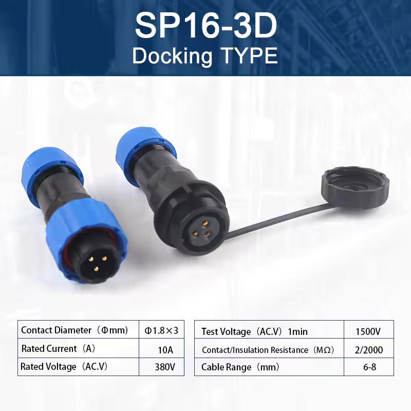 Разъем герметичный SP16 3D-F-M 3pin 5А IP68 (2667603187) - фото 7