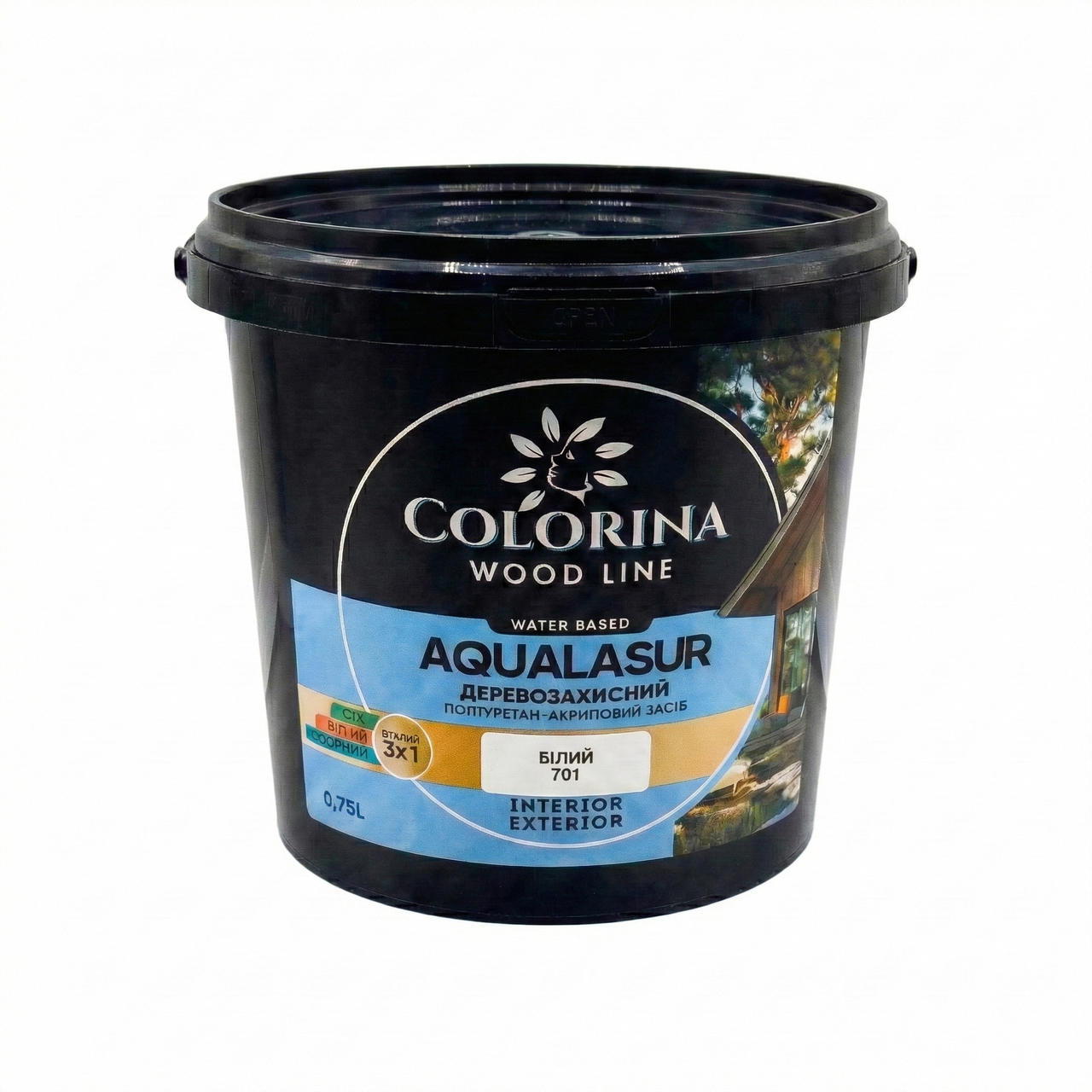 Лазур Colorina AQUALASUR 0,75 л Білий (701)