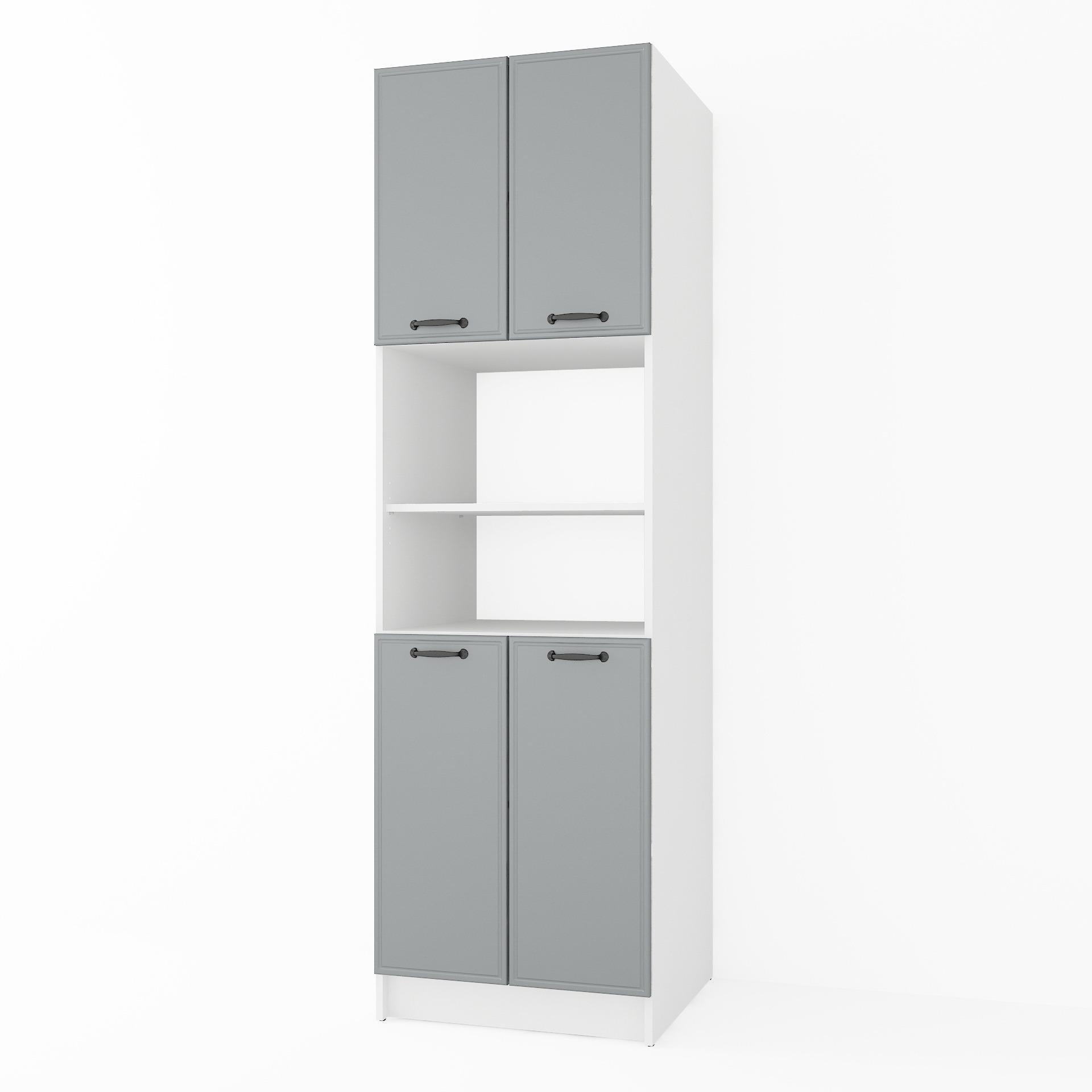 Пенал для кухни Id27-K75 600x2004x588 мм Белый/Асфальт