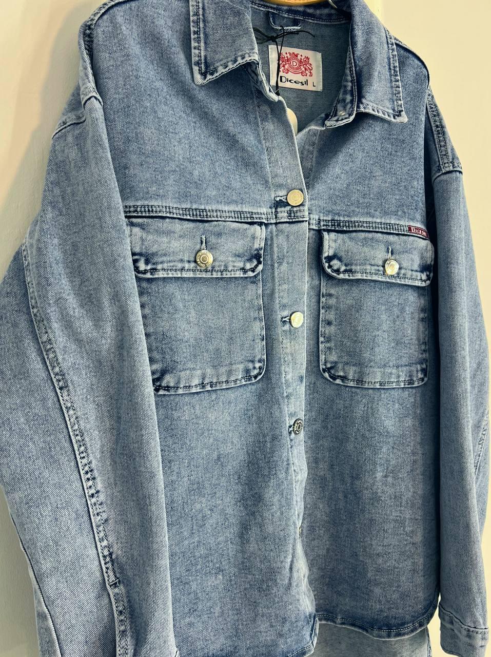 Сорочка жіноча Dicesil 2029 джинсова широка накладені кишені XL Блакитний (3879) - фото 7