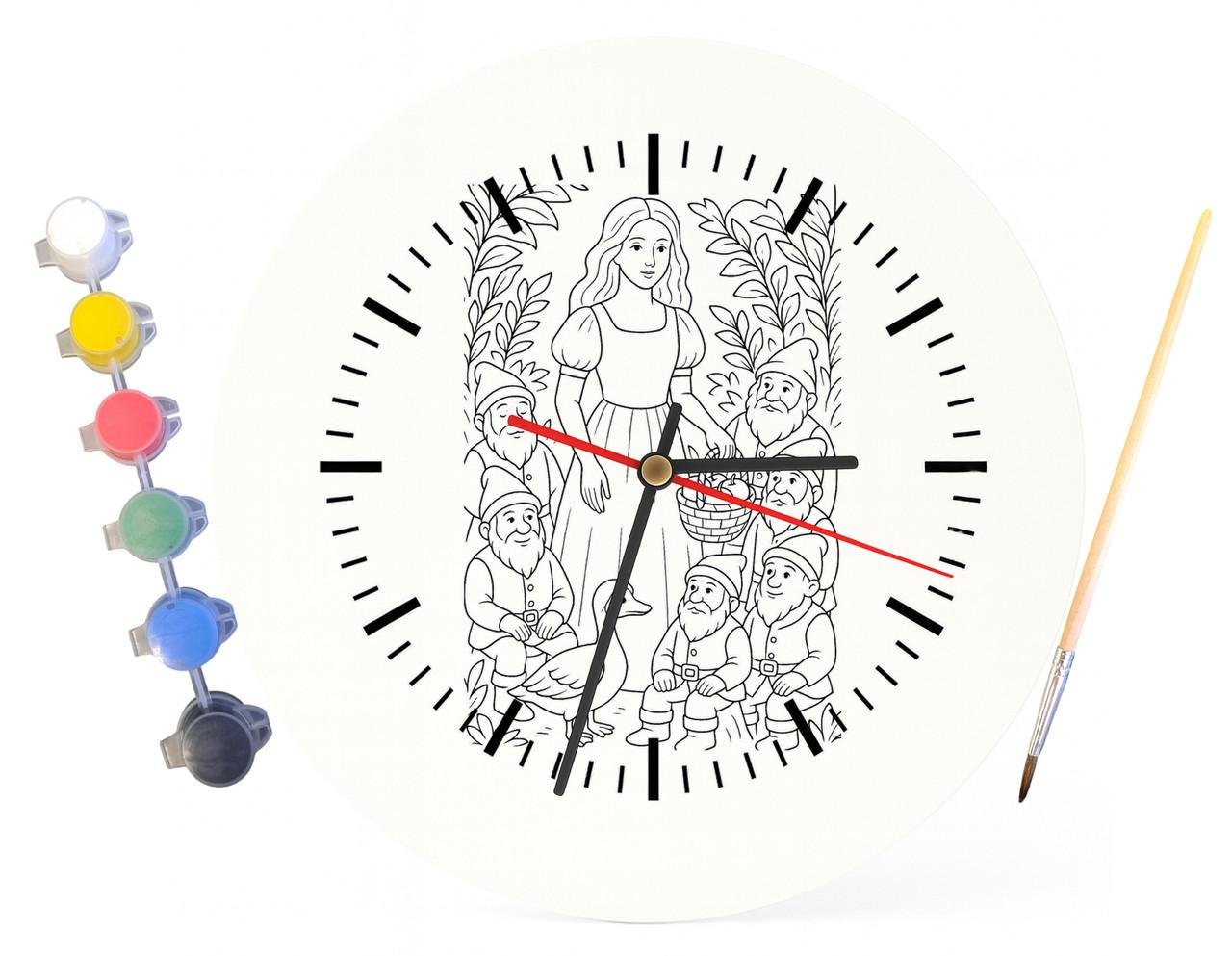 Детский набор для творчества часы-раскраски Белоснежка по мотивам сказки братьев Гримм 30 см (Г0014) - фото 3 Детский набор для творчества часы-раскраски Белоснежка по мотивам сказки братьев Гримм 30 см (Г0014) - фото 3