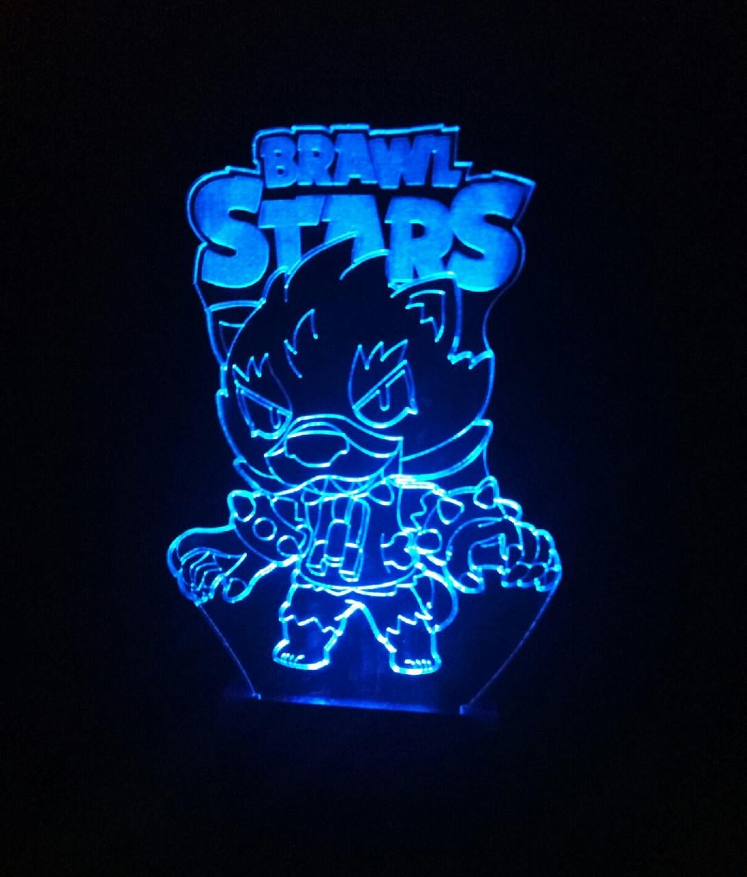 3D-ночник Леон Brawl Stars несколько подсветок/на пульте (1494584698)