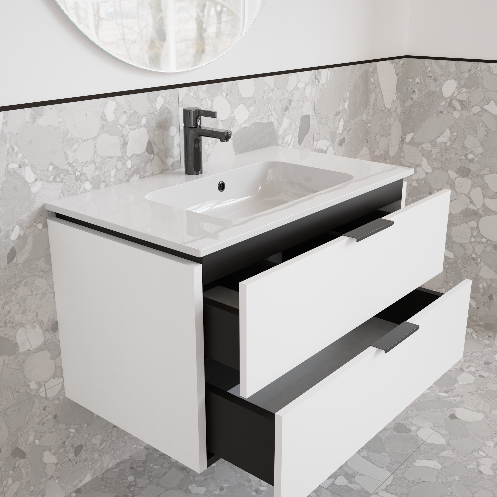 Тумба підвісна з раковиною MVK Vostok Icon 70 В2 700х450х530 мм Емаль Білий Матовий (p270wh) - фото 3 Тумба підвісна з раковиною MVK Vostok Icon 70 В2 700х450х530 мм Емаль Білий Матовий (p270wh) - фото 3