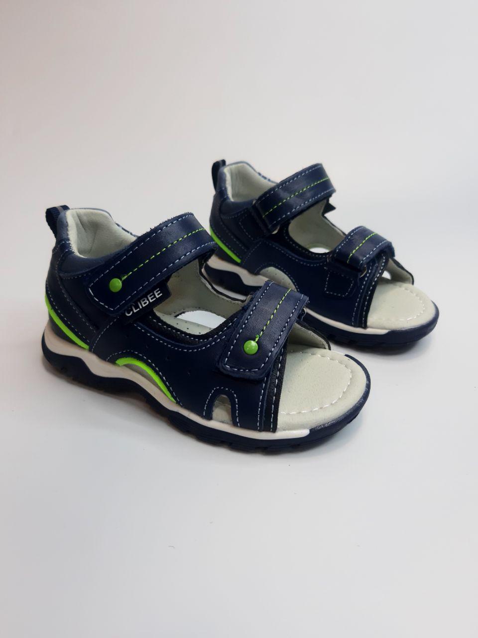 Босоніжки для хлопчика Clibee р. 26 15,5 см Синій (302 bl-green)