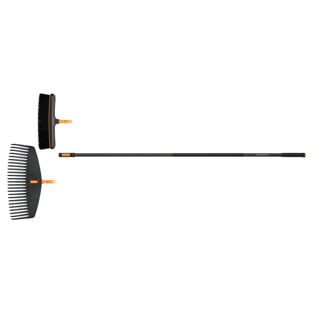 Набор Fiskars OneClick метла/грабли для листьев/ручка L (1080715) Набор Fiskars OneClick метла/грабли для листьев/ручка L (1080715)
