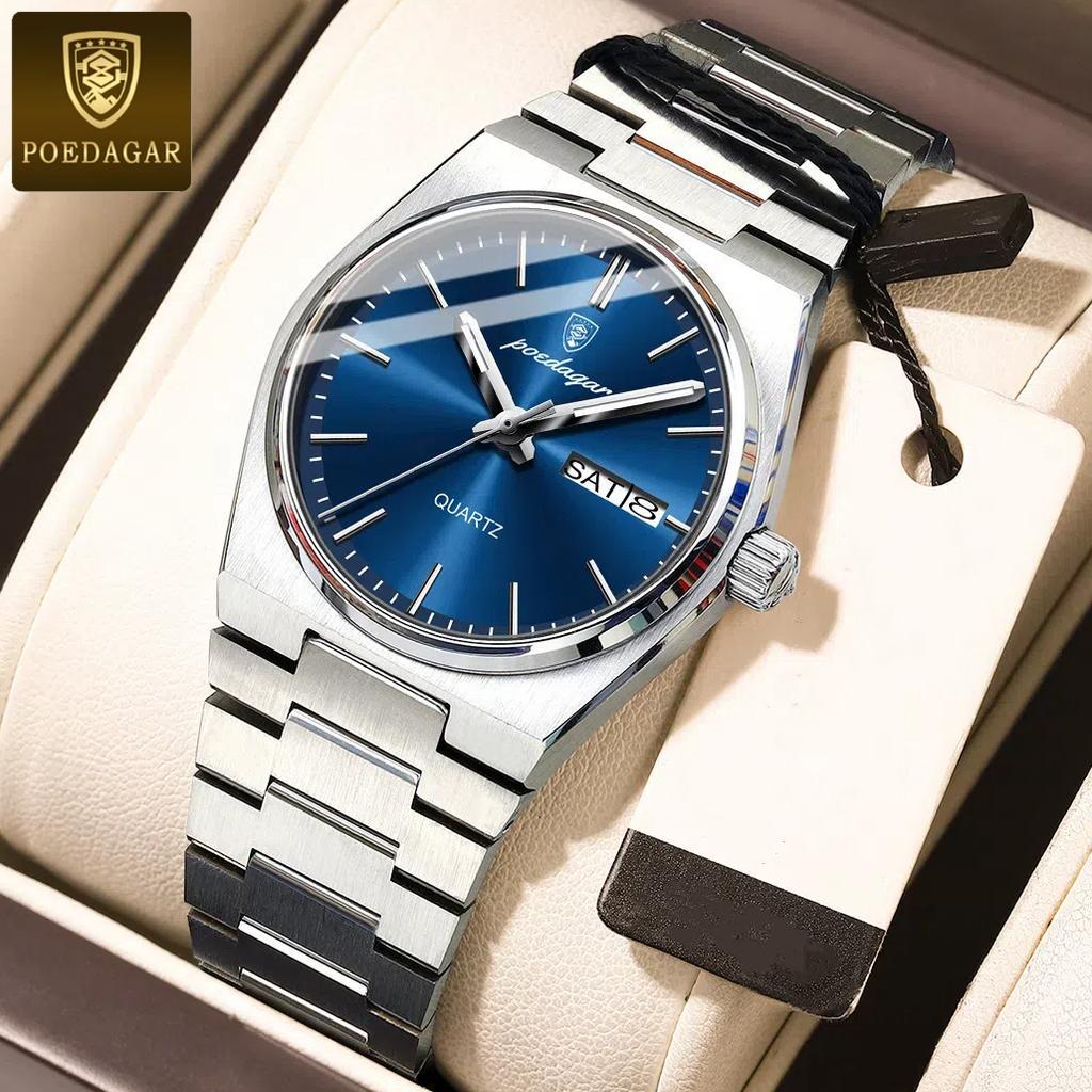 Наручний годинник чоловічий Poedagar 737 синій циферблат Сріблястий (wt0532) - фото 2 Наручний годинник чоловічий Poedagar 737 синій циферблат Сріблястий (wt0532) - фото 2