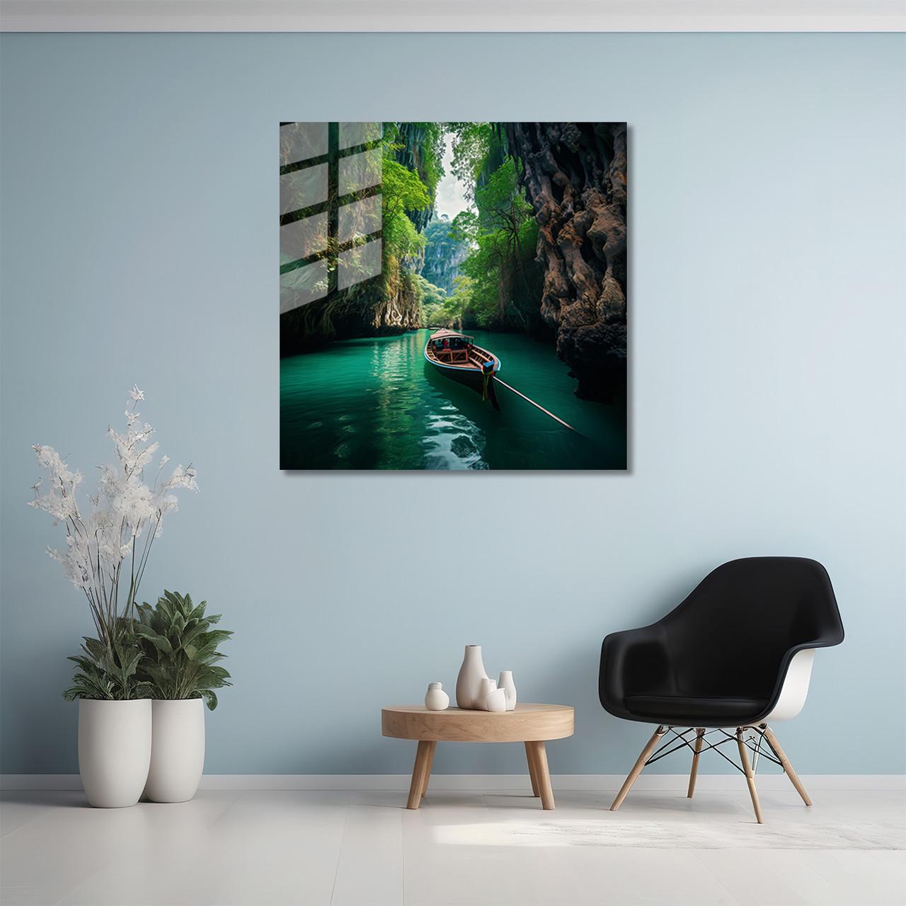 Картина на стекле NovellaPrint Река в джунглях 70х70 см (575.2) - фото 3