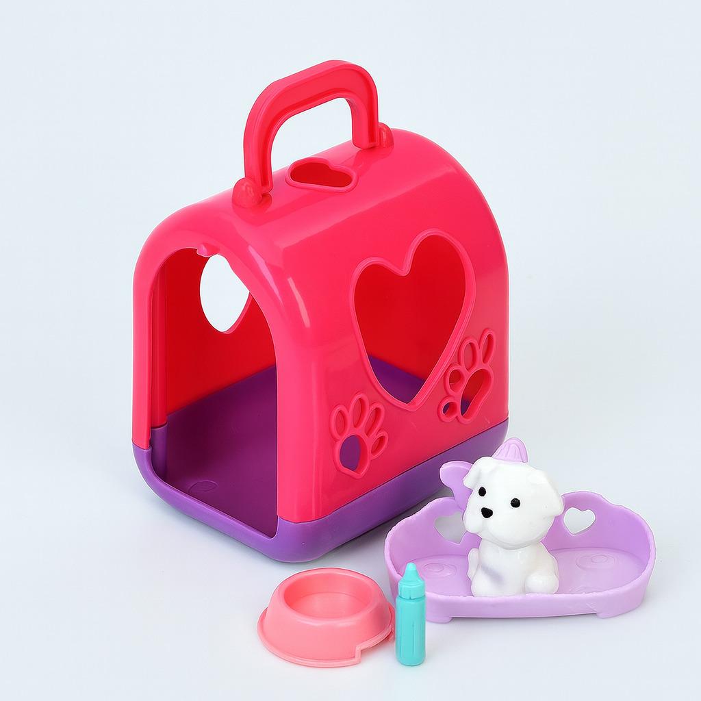 Игровая фигурка Собака с посудой и переноской 3 см (2430-1)