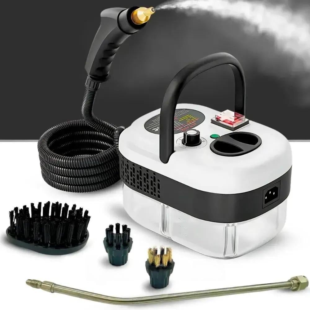 Пароочисник Steam з набором насадок 10в1  2500 W бак 900 мл Біло-чорний - фото 2