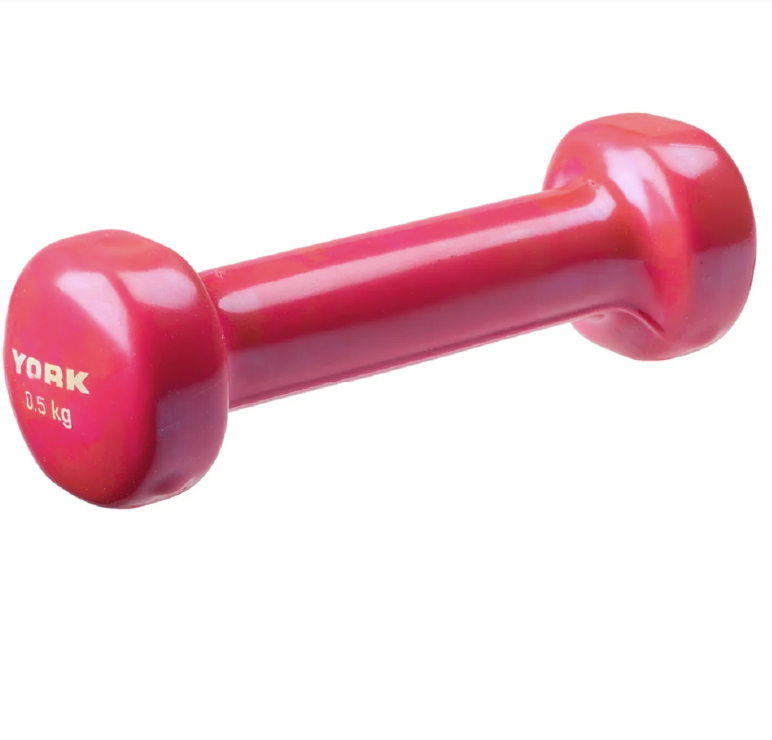 Гантели для фитнеса виниловые круглые York Fitness 2 шт. 0,5 кг Розовый (5043) - фото 2
