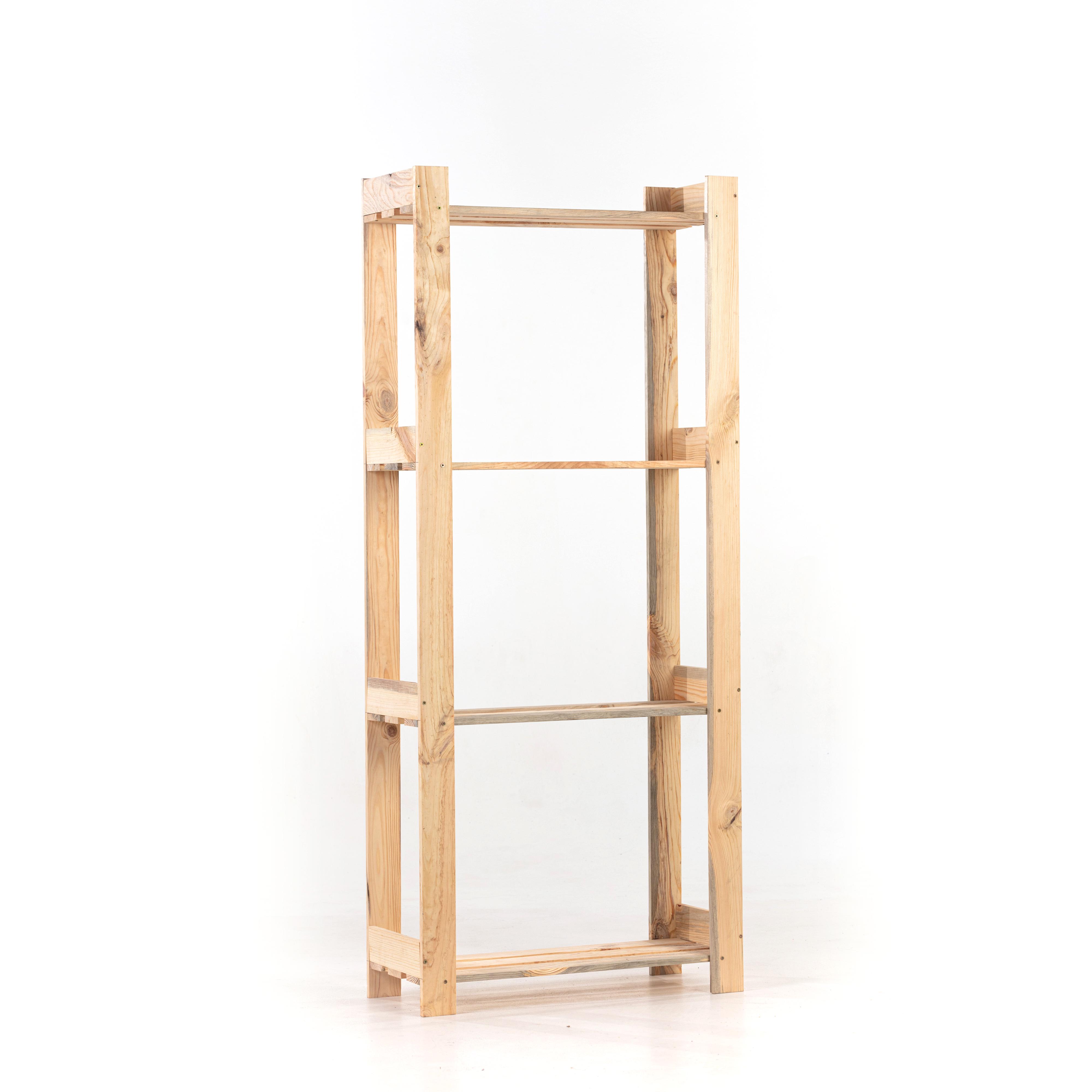 Стелаж дерев'яний на 4 полиці 155х66х27 см Сосна (9958594) - фото 3 Стелаж дерев'яний на 4 полиці 155х66х27 см Сосна (9958594) - фото 3