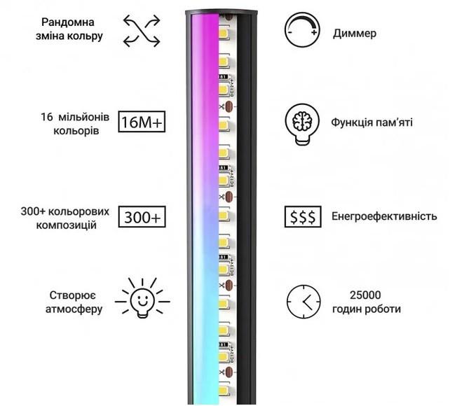 Напольный угловой RGB торшер Led 140 см (234561208) - фото 3