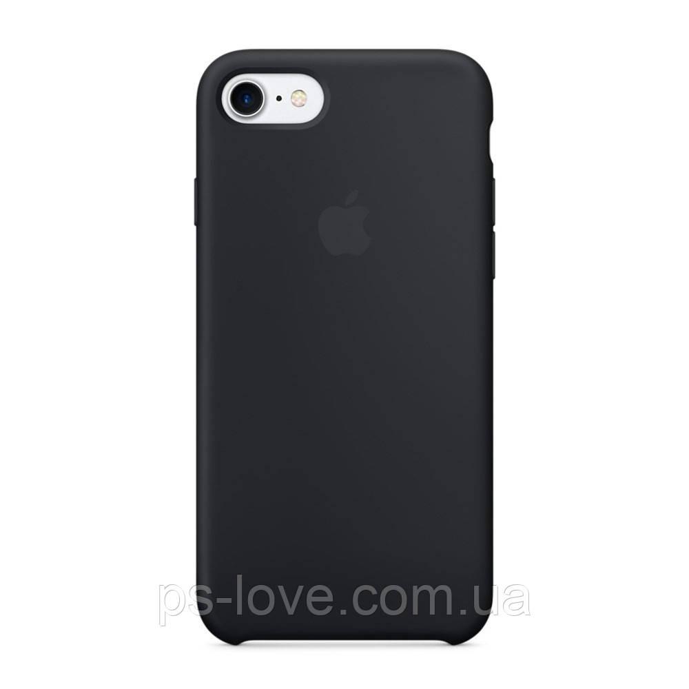 Чехол Silicone Case для iPhone SE 2020/8/7 черный с открытым низом