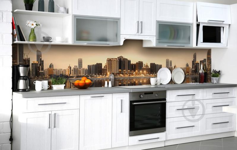 Скинали на кухню Zatarga «Шафранове місто» 600х2500 мм вінілова 3Д наклейка кухонний фартух самоклеюча