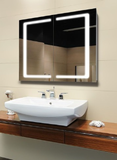 Шафка дзеркальна J-Mirror Andrea з LED підсвічуванням 80x60 см з тримачем Colombo Design Plus W4913 (29706035) - фото 3