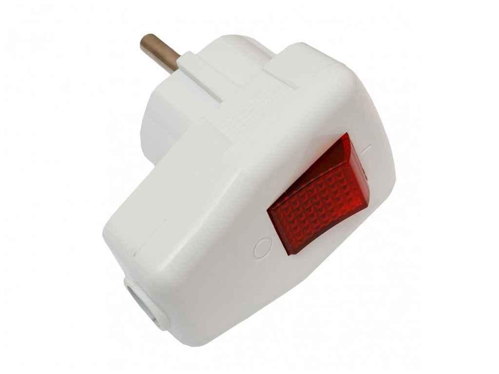 Вилка Luxel 1035 кутова з кнопкою з заземленням (1017644) Вилка Luxel 1035 кутова з кнопкою з заземленням (1017644)