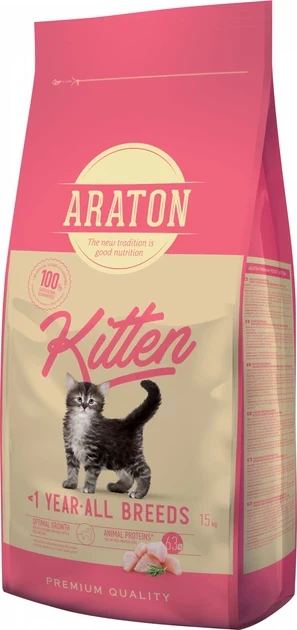 Корм сухий повноцінний ARATON Kitten для кошенят 15 кг (ART47477)