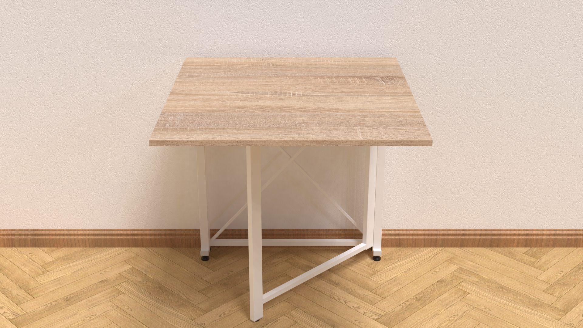 Стол-книжка трансформер Орион 1 Ferrum-decor 750x810x730 см металл Белый/ДСП Дуб Сонома (ORI111)