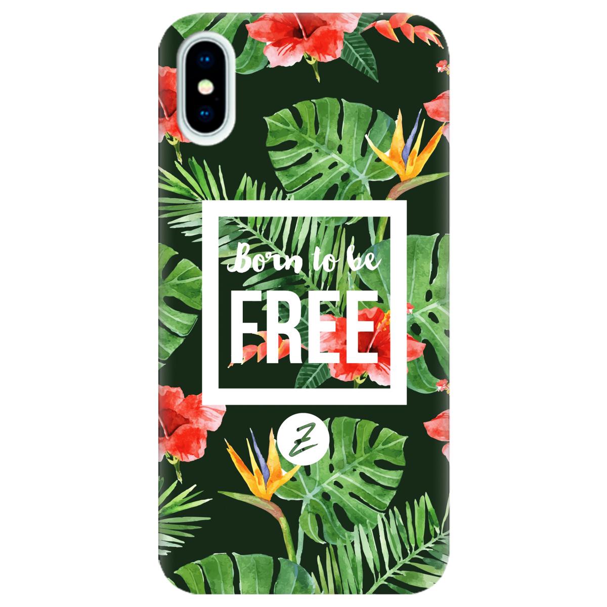 Силиконовый чехол Zorrov для Apple iPhone X - Born to be free (10290050153033462)