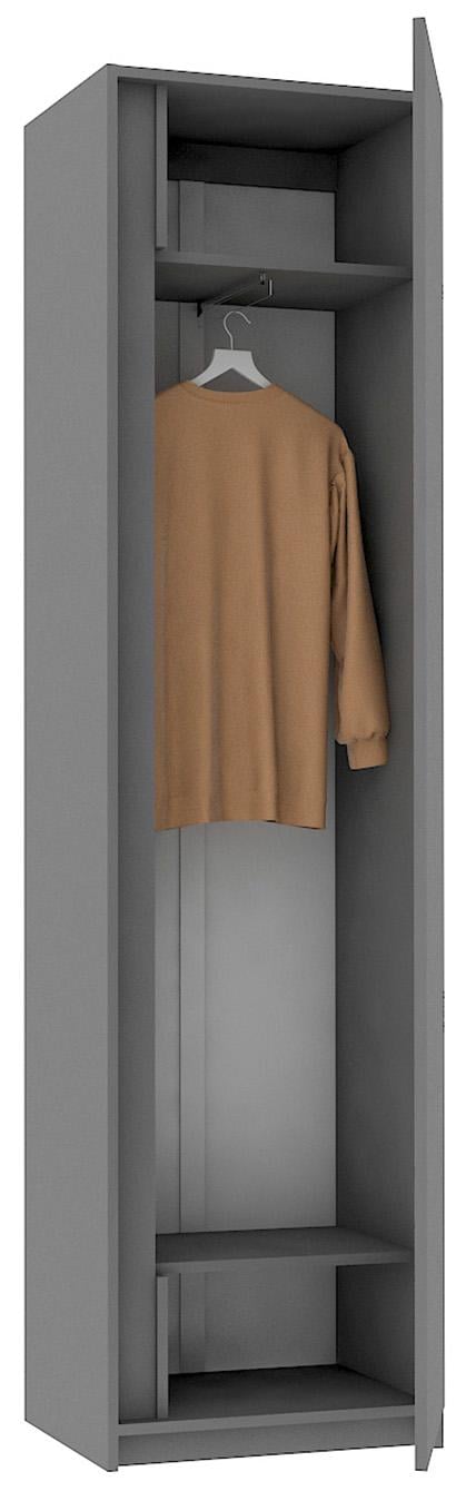 Шкаф пенал для одежды Мастер Форм Брайт 520х376х2000 мм Антрацитовый (20536) - фото 2 Шкаф пенал для одежды Мастер Форм Брайт 520х376х2000 мм Антрацитовый (20536) - фото 2