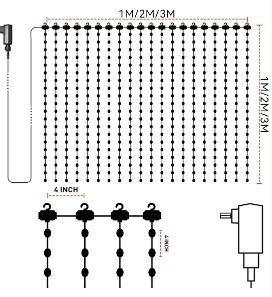 Гірлянда смарт штора керування зі смартфону 2х2 м - фото 5 Гірлянда смарт штора керування зі смартфону 2х2 м - фото 5