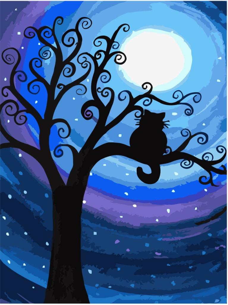 Картина по номерам Идейка Лунная ночь 30x40 см (skl-КНО2468)