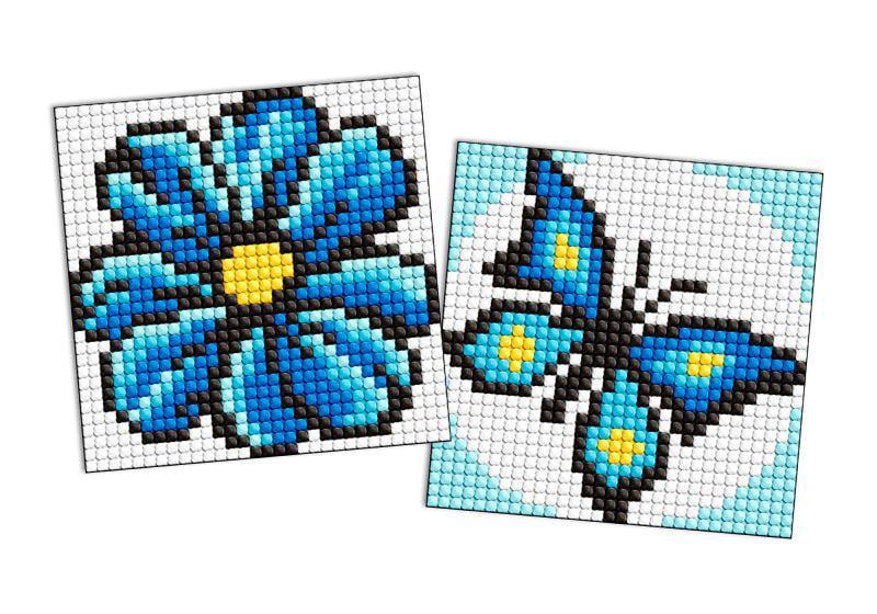 Алмазная мозаика на магните Ideyka Синий цвет из 2 сюжетов 9х9 см (Id-AMG1062)