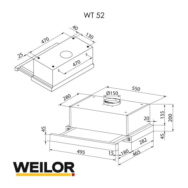Вытяжка WEILOR WT 52 BL (1713810) - фото 13 Вытяжка WEILOR WT 52 BL (1713810) - фото 13