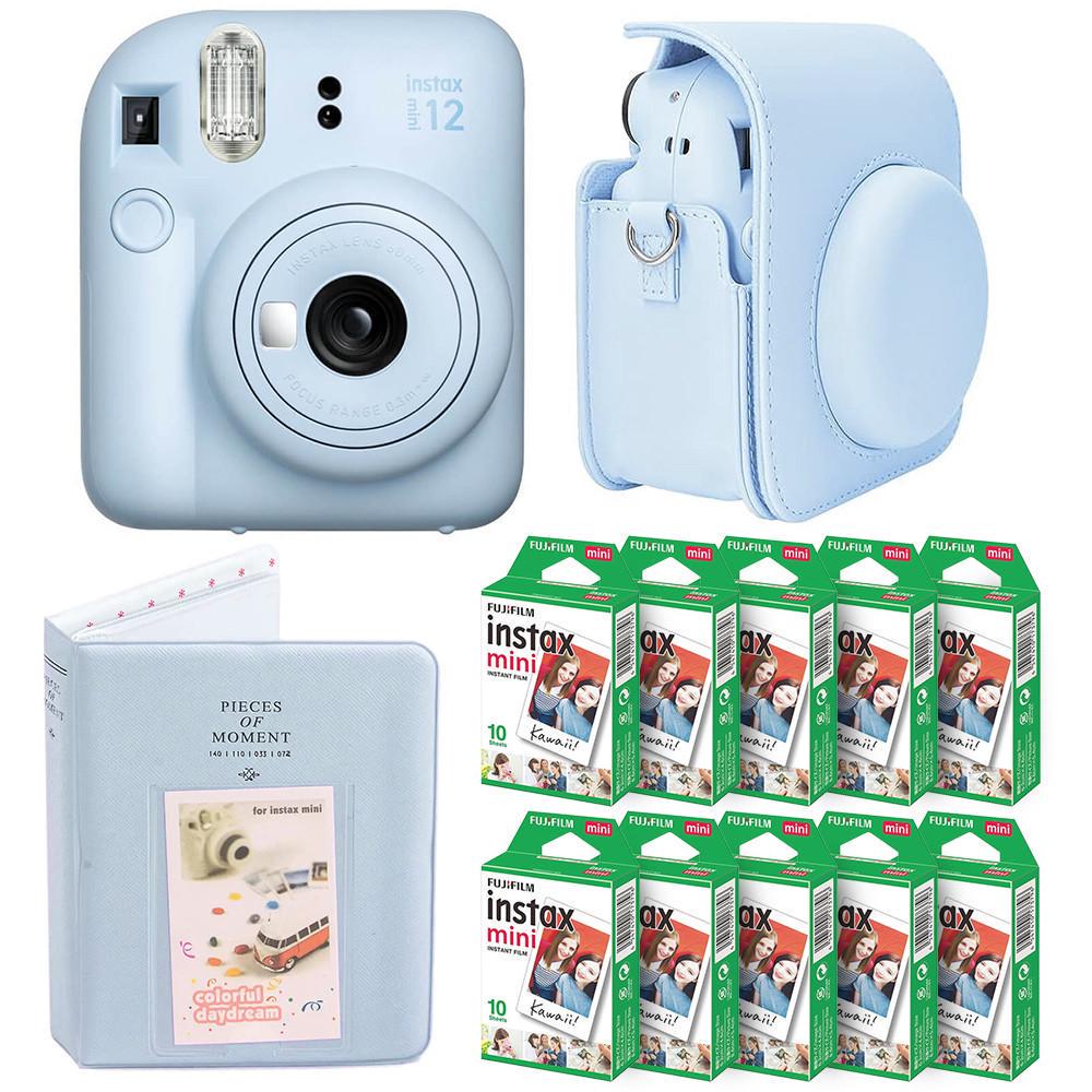 Подарочный набор Fujifilm Instax Mini 12 фотобумага 100 шт./чехол/фотоальбом 64 фото Голубой