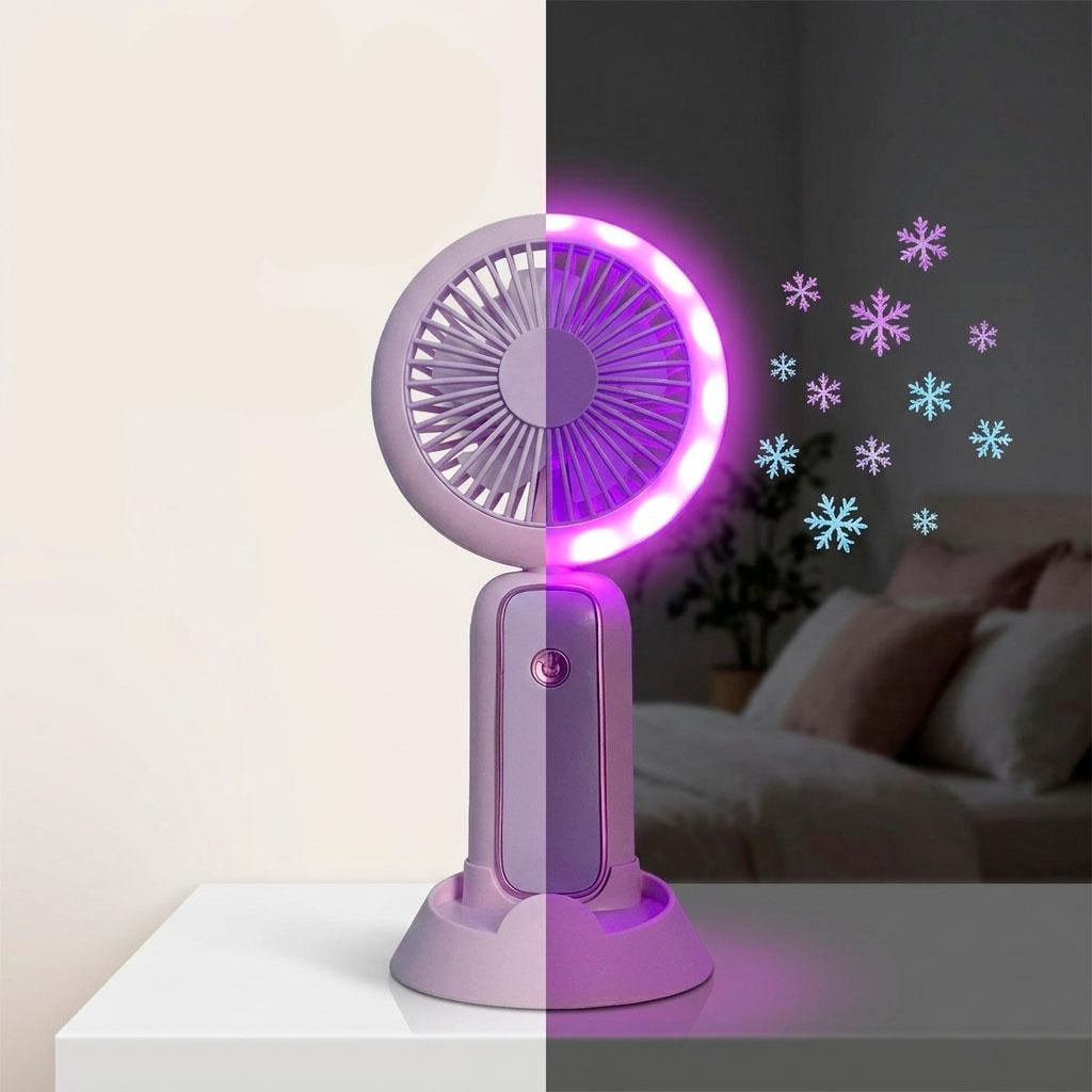 Вентилятор ручной Mini Portable Fan с подсветкой и подставкой для телефона 3W Фиолетовый (1011154-Violet-3) Вентилятор ручной Mini Portable Fan с подсветкой и подставкой для телефона 3W Фиолетовый (1011154-Violet-3)