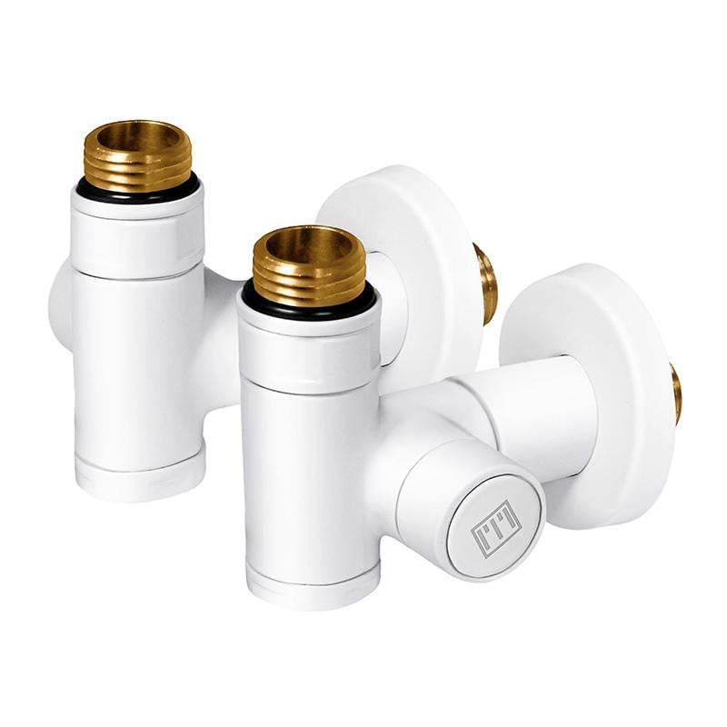 Комплект дизайнерских смесителей под ТЭН Ideale Senso 1/2x1/2" Белый (25536)
