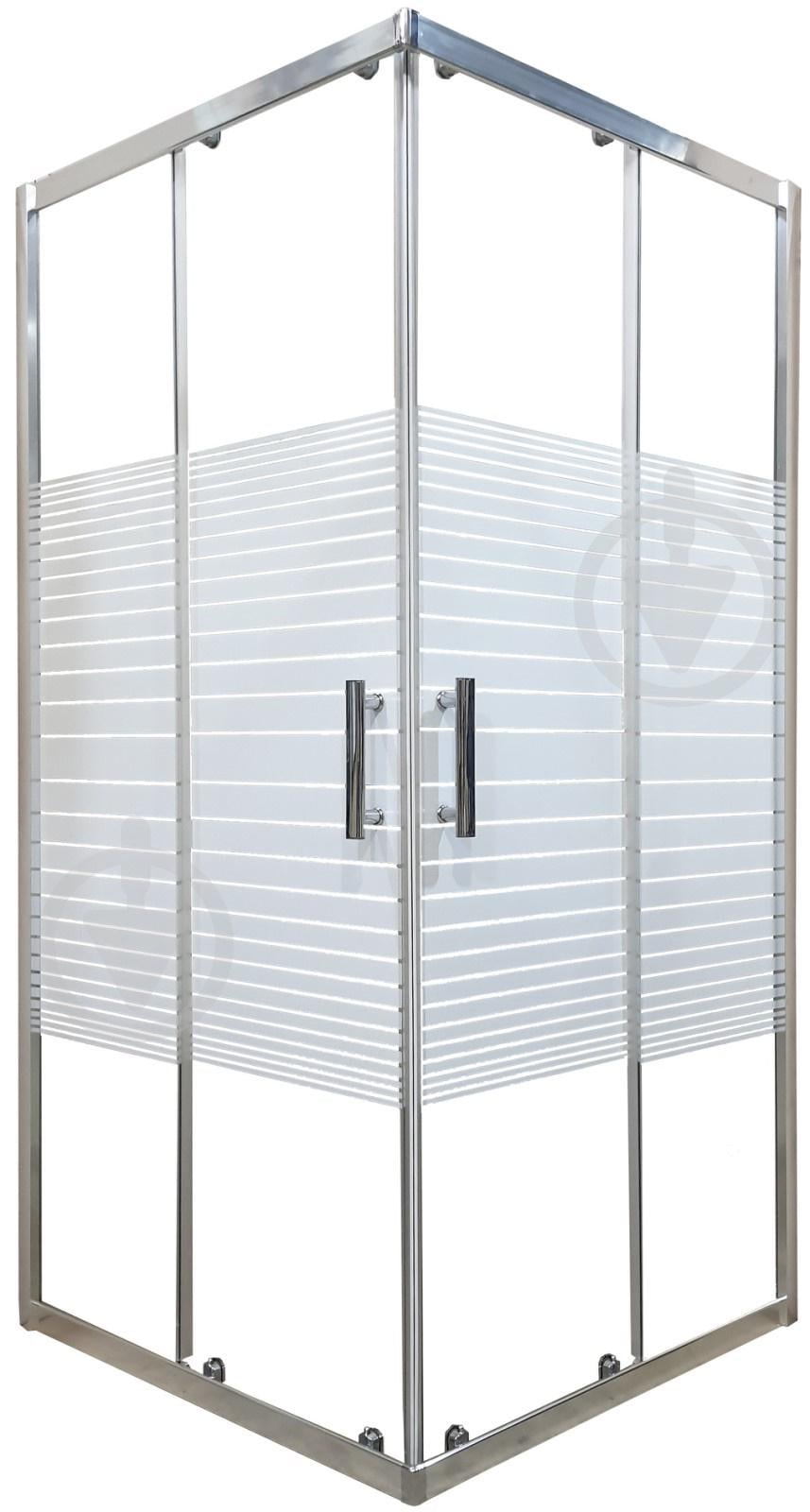 Душевая кабина Sunways с рисунком Line квадратная без поддона закаленное стекло 5 мм 90x90x180 см Хром/Прозрачный (14396846)