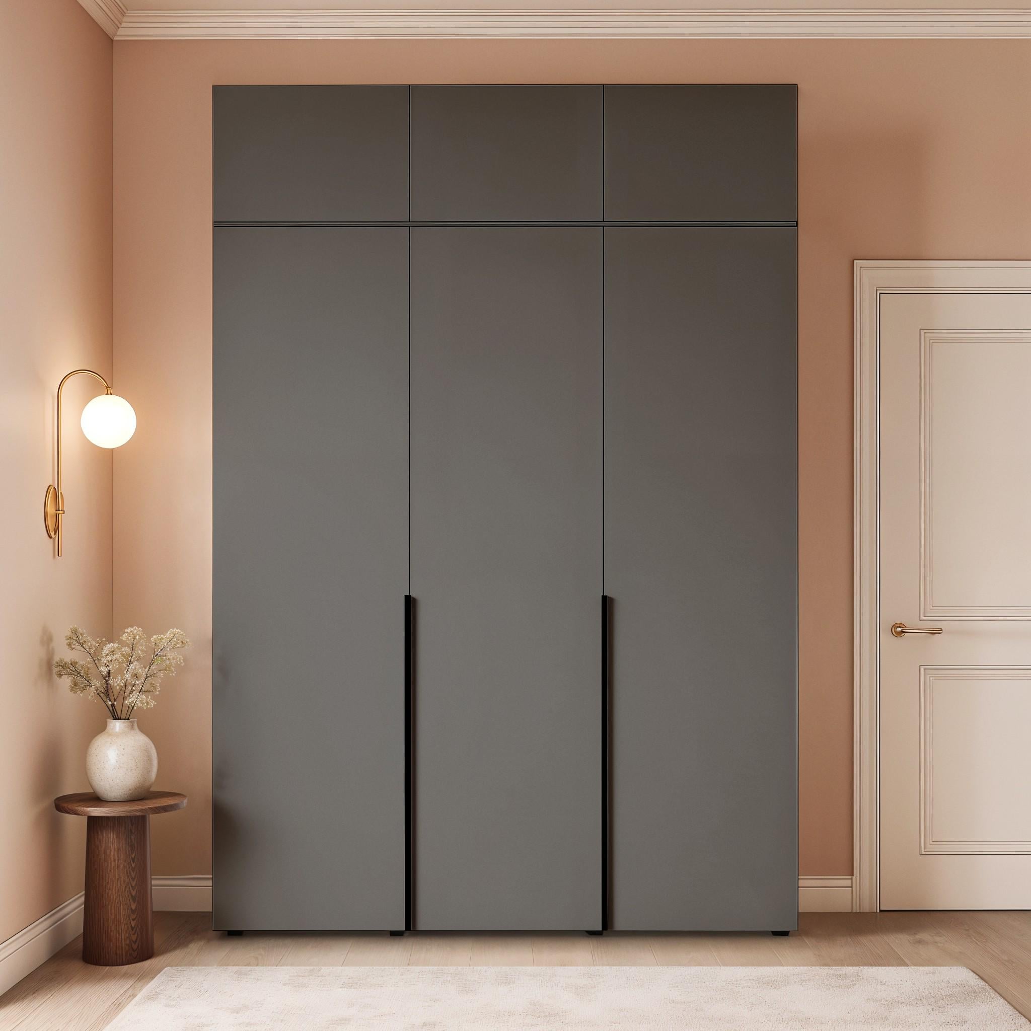 Шафа зі штангою/полицями та антресоллю ST-0027 1800х520х2600 мм Антрацит