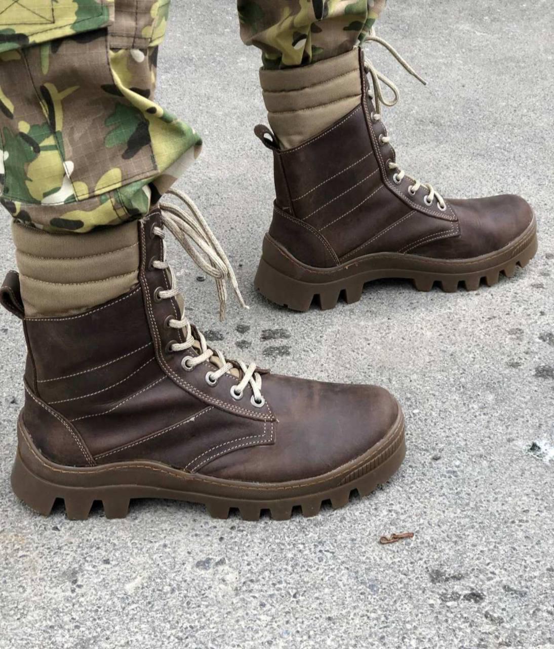 Берці шкіряні зимові YASTREB KOYOT на білому хутрі до -15 C р. 46 Коричневий койот (s15856) - фото 4