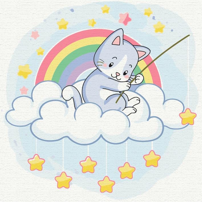 Картина по номерам Brushme Котик на звездоловле 40x50 см (BS51346)