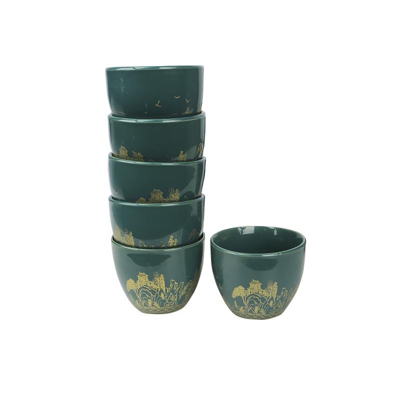 Сервіз для чайної церемонії Lesko #16 Гірський пейзаж піали з чайником на 6 персон Green (2471836538) - фото 6