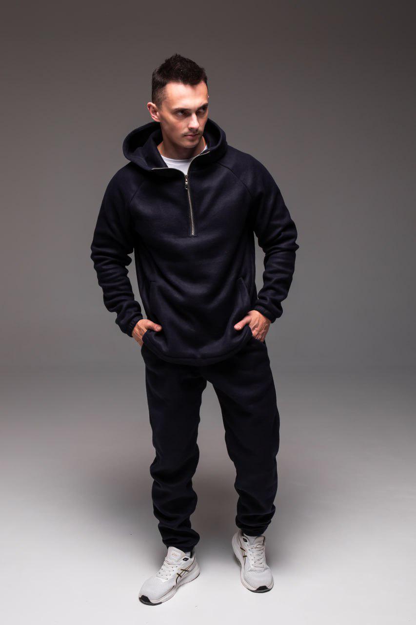 Спортивный костюм мужской флисовый зимний M Синий (2423)