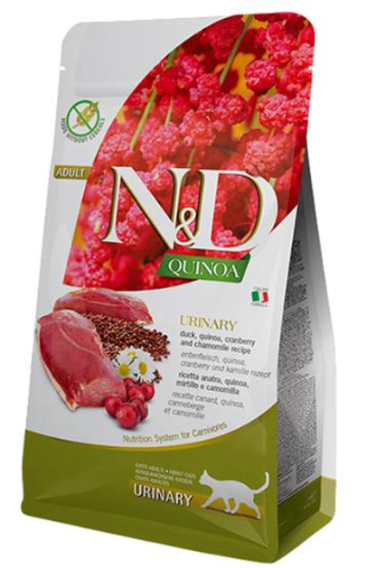 Корм для кошек взрослых Фарміна N&D QUINOA URINARY DUCK & CRANBERRY для профилактики мочекаменной болезни беззерновой 300 г (35776)
