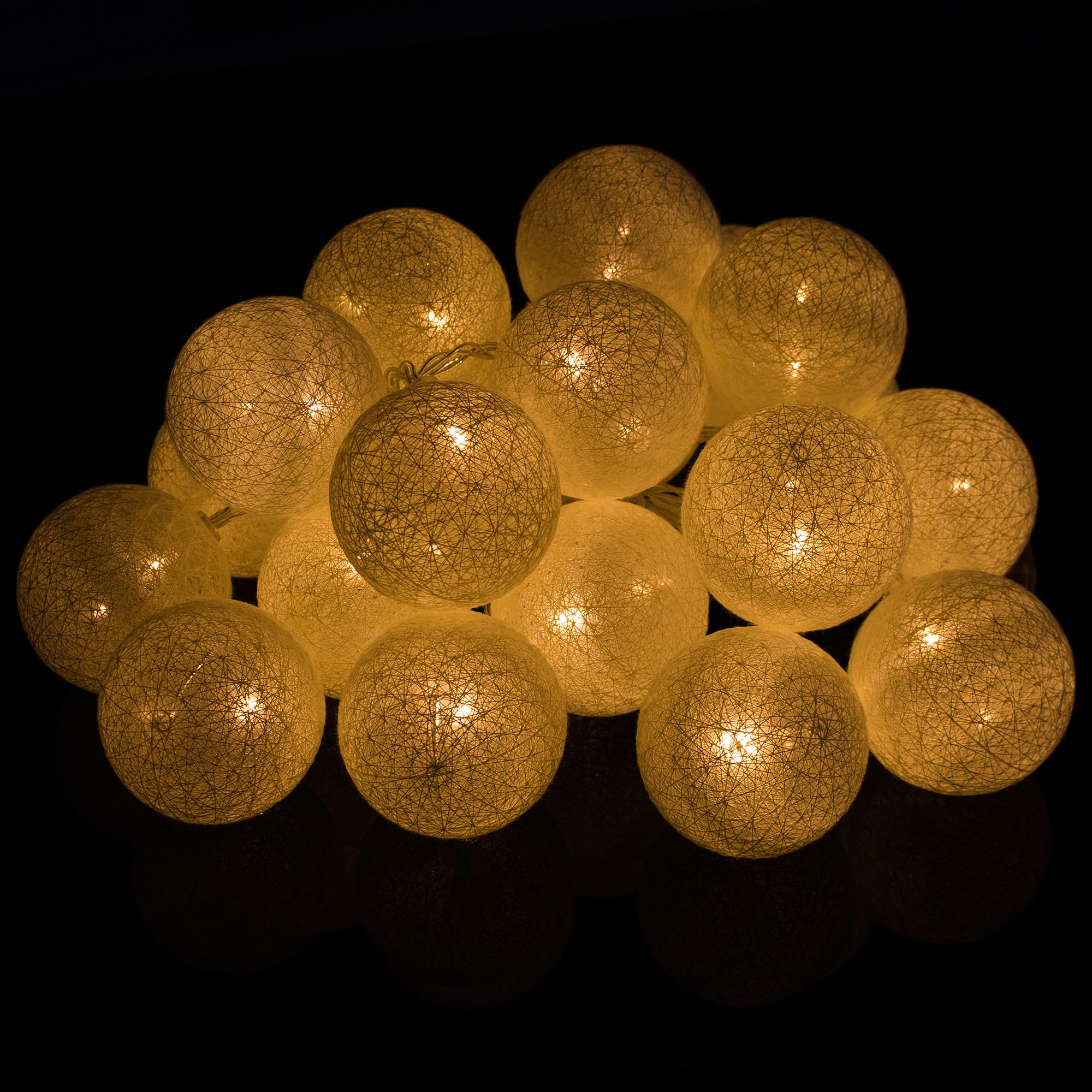 Гірлянда на батарейках Springos Cotton Balls 20 LED 4 м Warm white (CL0042) - фото 3 Гірлянда на батарейках Springos Cotton Balls 20 LED 4 м Warm white (CL0042) - фото 3