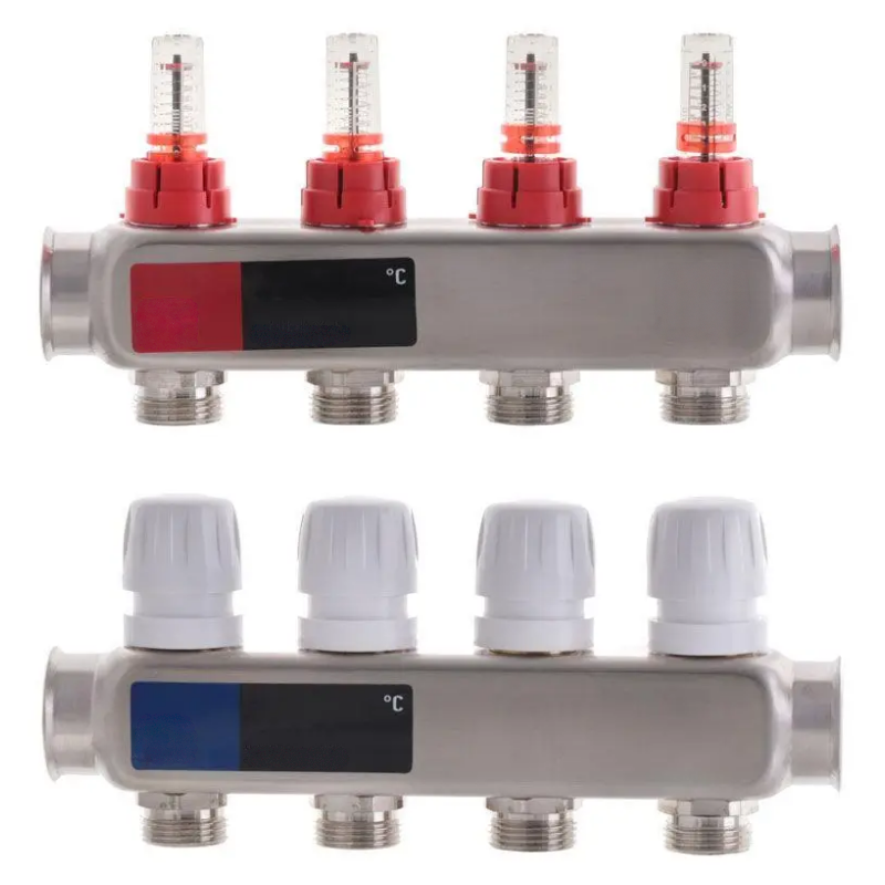 Коллектор Standard на 4 выхода в сборе для теплого пола 1"-3/4" Коллектор Standard на 4 выхода в сборе для теплого пола 1"-3/4"