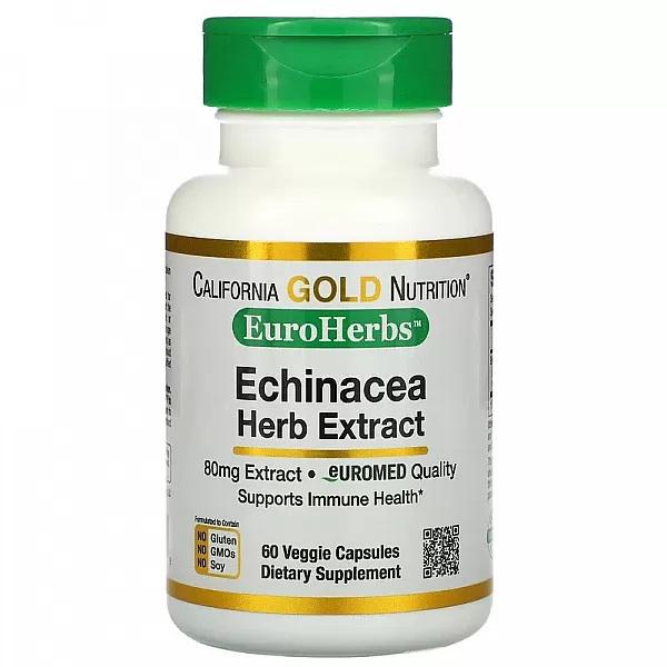 Эхинацея California Gold Nutrition Echinacea Herb Extract 80 мг 60 Veg Caps